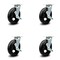 Service Caster 8 Inch Rubber on Steel Caster Set with Roller Bearings and Brake/Swivel Lock SCC SCC-30CS820-RSR-TLB-BSL-4 - alternate 1